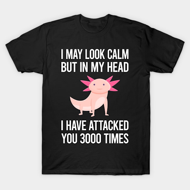 White Look Calm Axolotl 02 T-Shirt by lainetexterbxe49